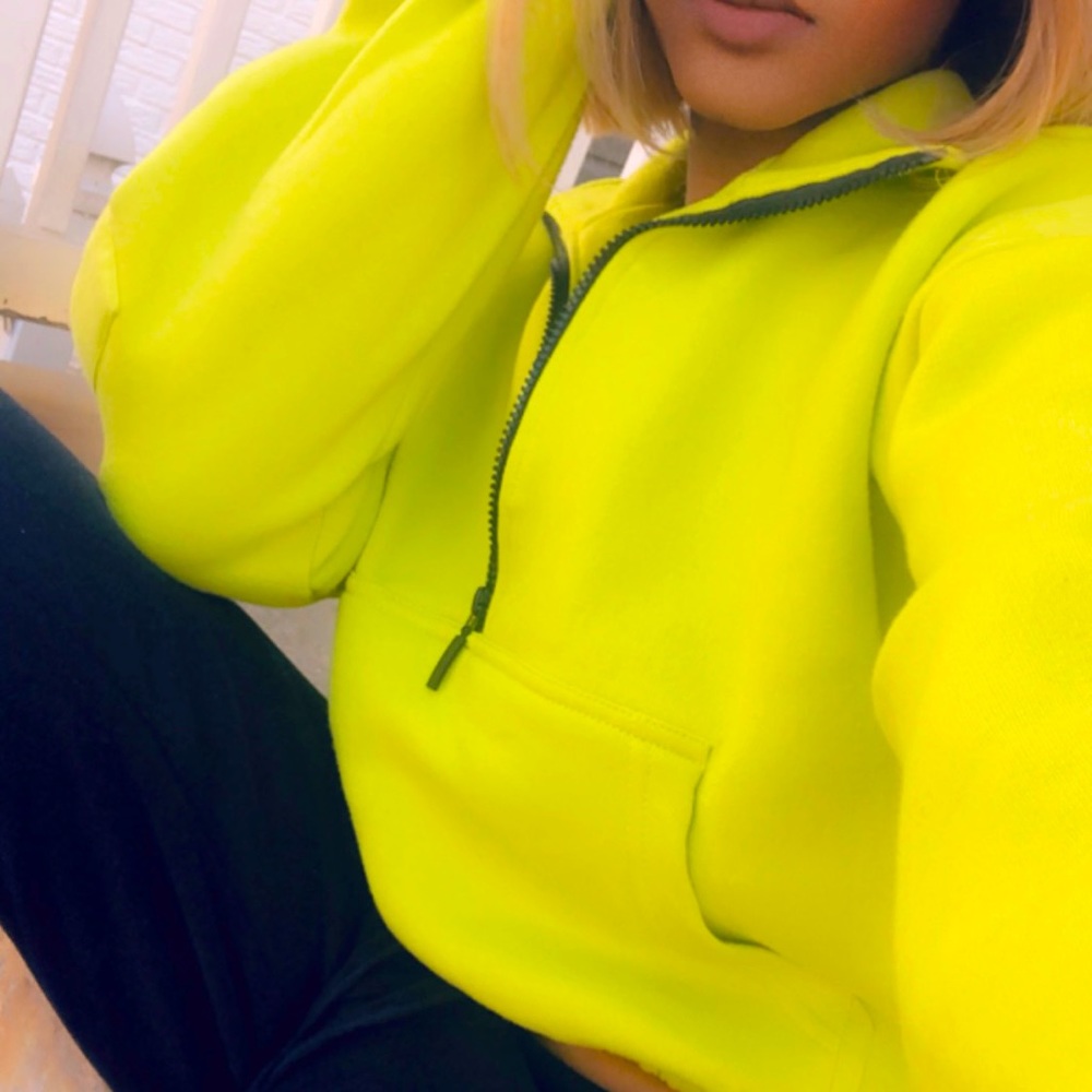 Neon Green Crop Sweater